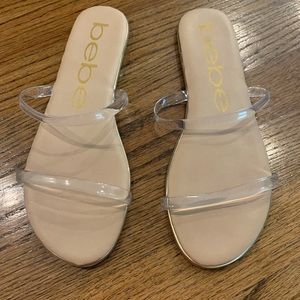Bebe Clear Flat Sandals